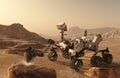 Drone ingenuity and Perseverance rover on Mars Royalty Free Stock Photo