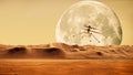 Ingenuity Helicopter Scout Explores Mars.Elements of this image furnished by NASA 3D illustration