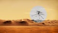 Ingenuity Helicopter Scout Explores Mars.Elements of this image furnished by NASA 3D illustration