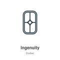 Ingenuity outline vector icon. Thin line black ingenuity icon, flat vector simple element illustration from editable zodiac