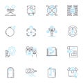 Ingenuity and resourcefulness linear icons set. Inventive, Creative, Innovative, Clever, Quick-witted, Adaptable