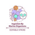 Ingestion by marine organisms concept icon