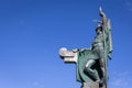 Ingolfr Arnarson statue by Einar Jonsson on Arnarholl hill in Reykjavik, Iceland