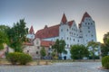 Ingolstadt, Germany, August 14, 2022: Sunrise over New castle in Royalty Free Stock Photo