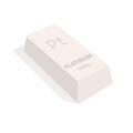 Ingot of platinum. Vector. An illustration of a valuable metal weighing 1 kilogram. Ingot grade 99 percent. Icon for banking websi