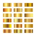 Ingots of gold, set of gold gradients, golden squares collection, textures group, gold background set