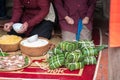 Ingradients to make Chung cake, the most important food of Vietnamese lunar new year Tet