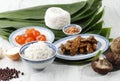 Ingredient Making Zongzi, Chinese Rice Dumpling Bakcang for Dragon Boat Festival Royalty Free Stock Photo