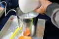 ingredient mixing for making cream. homemade beauty skincare cosmetic