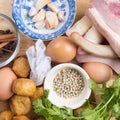 Ingredient of Stewed Pork with herb and egg Royalty Free Stock Photo