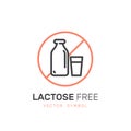 Ingredient Warning Label Icons. Allergens Lactose Diary, Milk. Vegetarian and Organic symbols. Food Intolerance Royalty Free Stock Photo