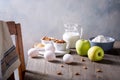 Ingredients for Apple Pie. The recipe for an American pie with apples Royalty Free Stock Photo