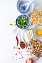 Ingredients for asian ramen soup