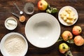 Ingredients for baking apple pie Royalty Free Stock Photo