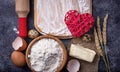 Ingredients for baking. Egg, flour, sugar and butter Royalty Free Stock Photo