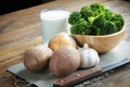 Ingredients for broccoli cream soup