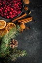 Ingredients for Christmas baking and drinks Royalty Free Stock Photo