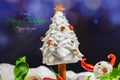 Ingredients, Christmas greeting card, snowman, Christmas tree Royalty Free Stock Photo