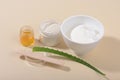 Ingredients for Collagen powder facial mask: collagen, clay, honey, aloe. Natural beauty for skin