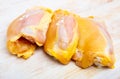 Raw chicken breast on wooden table Royalty Free Stock Photo