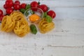 Ingredients for cooking Italian pasta. Royalty Free Stock Photo