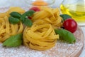 Ingredients for cooking Italian pasta. Royalty Free Stock Photo