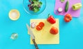 Ingredients cooking summer salad Healthy food background Royalty Free Stock Photo