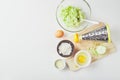 Ingredients for cooking zucchini pancakes