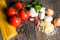 The ingredients for a delicious and healthy Italian meal with all fresh ingredients