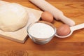 Ingredients and dough Royalty Free Stock Photo