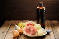 Ingredients for eisbein: pork, onion, apples and beer
