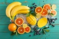 Ingredients for a fruit smoothie Royalty Free Stock Photo