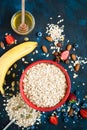 Ingredients for granola or oatmeal. Royalty Free Stock Photo