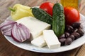 Ingredients for Greek salad Royalty Free Stock Photo