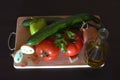 Ingredients of Greek village salad , Mediterranean diet