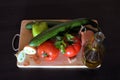 Ingredients of Greek village salad , Mediterranean diet