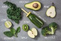 Ingredients for green heatlhy smoothie