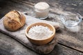 Ingredients for home made sourdough bread Royalty Free Stock Photo