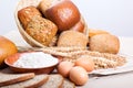 Ingredients for homemade bread, Royalty Free Stock Photo