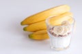 Ingredients for homemade oatmeal granola in glass jar. Oat flakes, honey, raisins and nuts. Healthy breakfast concept Royalty Free Stock Photo