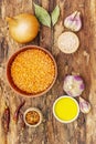 Ingredients for Indian Dhal spicy curry Royalty Free Stock Photo