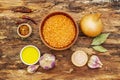 Ingredients for Indian Dhal spicy curry Royalty Free Stock Photo