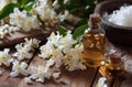 the ingredients of the jasmine essential oil Royalty Free Stock Photo