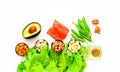 Ingredients for ketogenic diet. The concept of healthy eating. Close-up, copy space Royalty Free Stock Photo
