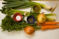 Ingredients for Leek Soup Royalty Free Stock Photo