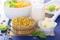 Ingredients for macaroni and cheese Royalty Free Stock Photo