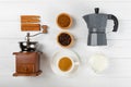 Ingredients for making coffee. Royalty Free Stock Photo