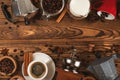 Ingredients for making coffee. Royalty Free Stock Photo