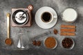 Ingredients for making coffee. Royalty Free Stock Photo