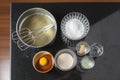 Ingredients for making cotton wool cake Royalty Free Stock Photo